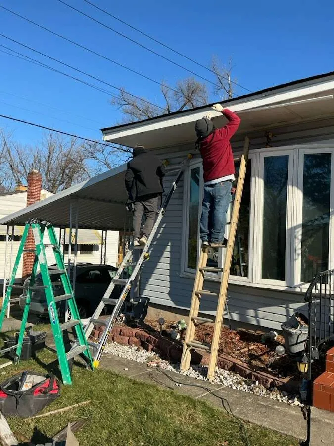 Restoration crew performing exterior repair in Sunnyside